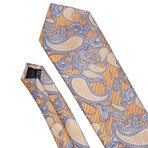 Wolveshire Silk Tie // Blue + Orange