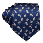 Pugs Silk Tie // Navy