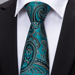 Concord Paisley Silk Tie // Teal