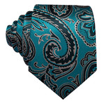 Concord Paisley Silk Tie // Teal