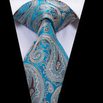 Maisan Silk Tie // Gray + Blue