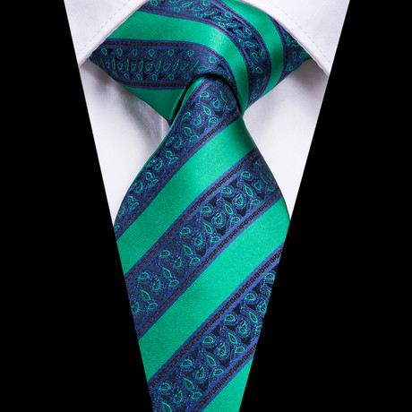 Thurston Silk Tie // Green + Navy