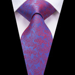 Elliot Handmade Silk Tie // Dusk Blue + Red