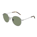 Unisex Circular Sunglasses // Silver + Brown