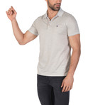 Euan Short-Sleeve Polo Shirt // Beige + White (L)