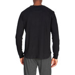 3 Pack Super Soft Contrasted Piping Henley // Black + Gray + Blue (S)