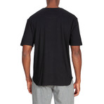 3 Pack Super Soft 3 Button Short Sleeve T-Shirts // Black + Blue + Olive (S)