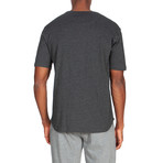 3 Pack Super Soft 3 Button Short Sleeve T-Shirts // Black + Gray + Blue (S)