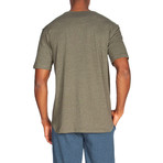 3 Pack Super Soft 3 Button Short Sleeve T-Shirts // Black + Blue + Olive (M)