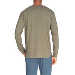 3 Pack Super Soft Contrasted Piping Henley // Black + Blue + Olive (M)