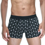 Palm Tree Boxer // Black + Gray // Pack of 3 (S)