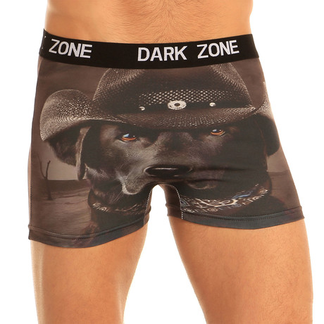 Cowboy Dog 3D Printed Boxers // Brown (S)