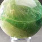 Green Fluorite Sphere + Acrylic Display Stand