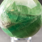 Green Fluorite Sphere + Acrylic Display Stand