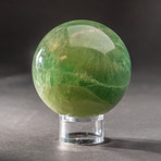 Green Fluorite Sphere + Acrylic Display Stand