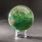 Green Fluorite Sphere + Acrylic Display Stand