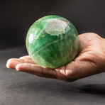 Green Fluorite Sphere + Acrylic Display Stand