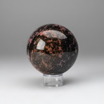 Imperial Rhodonite Sphere + Acrylic Display Stand