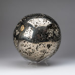 Large Pyrite Sphere + Acrylic Display Stand