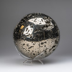 Large Pyrite Sphere + Acrylic Display Stand