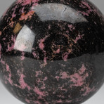 Imperial Rhodonite Sphere + Acrylic Display Stand