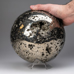 Large Pyrite Sphere + Acrylic Display Stand