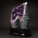 Large // Amethyst Clustered Geode + Wooden Stand