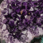 Large // Amethyst Clustered Geode + Wooden Stand