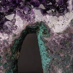 Large // Amethyst Clustered Geode + Wooden Stand