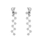Chanel 18k White Gold Diamond Star Drop Earrings // Pre-Owned