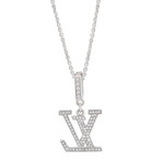 Louis Vuitton 18k White Gold Diamond Necklace // Pre-Owned