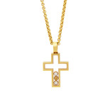 Chopard 18k Yellow Gold Diamond + Sapphire Cross Necklace // Pre-Owned