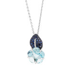 Chanel 18k White Gold Aquamarine + Sapphire Necklace // Pre-Owned