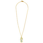 Tiffany & Co. 18k Yellow Gold Aquamarine Tear Drop Necklace // Pre-Owned