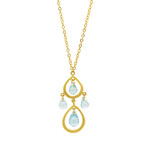 Tiffany & Co. 18k Yellow Gold Aquamarine Tear Drop Necklace // Pre-Owned