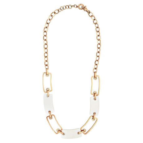 Federici 18k Rose Gold White Agate Necklace // Pre-Owned