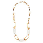 Federici 18k Rose Gold White Agate Necklace // Pre-Owned