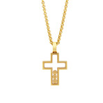 Chopard 18k Yellow Gold Diamond + Sapphire Cross Necklace // Pre-Owned