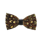 Pheasant Feather Bow Tie // Brown