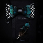 Feather Bow Tie // Blue Green