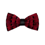 Duck Feather Bow Tie // Black + Red