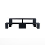 TRANSFORMER 3.0 Dining Set // Table + Bench // Black Oak