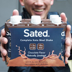 Sated Ready to Drink // Complete Keto Meal Shake // 18 Pack (Chocolate)