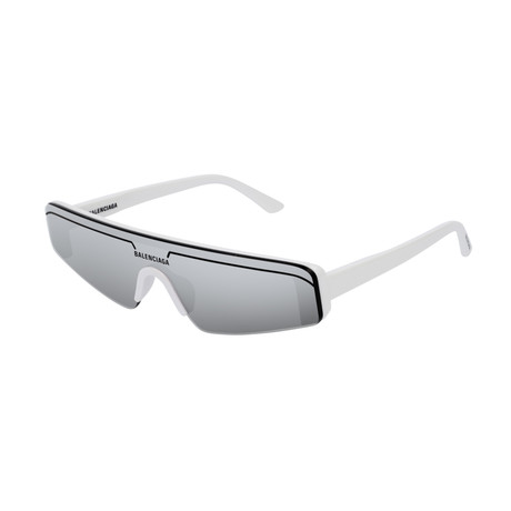 Unisex Narrow Mask Sunglasses // White