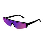 Unisex Narrow Mask Sunglasses // Black + Purple