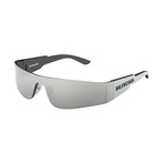 Unisex Narrow Wrap Sunglasses // Silver