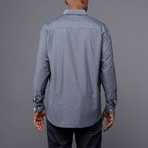 Gray Dress Shirt // Gray & White Pinstripe (5X)