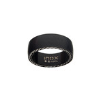 Matte Stainless Steel + Sand Finish Ring // Black (Size 9)