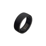 Matte Stainless Steel + Sand Finish Ring // Black (Size 9)