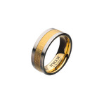 Matte Stainless Steel Hammered Ring // Gold Plated (Size 9)
